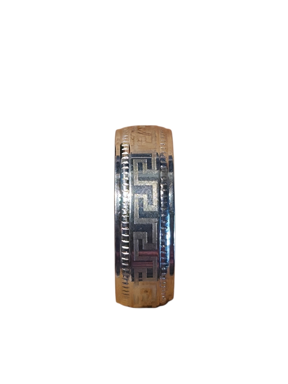 New Stainless Steel Greek Key Ring Size 12